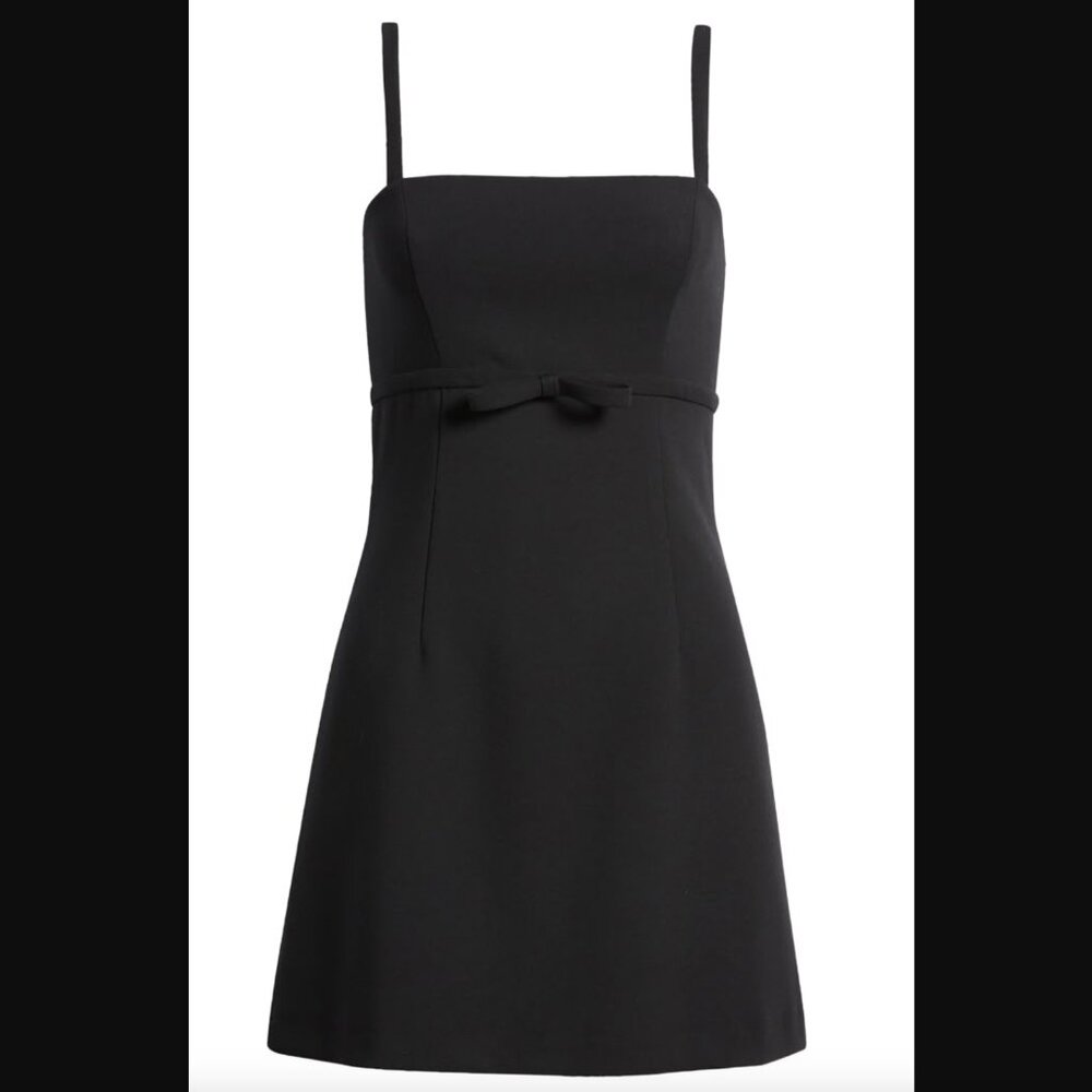 French Connection Whisper Ruth Bow Dress Black Sz. 4 NWT
